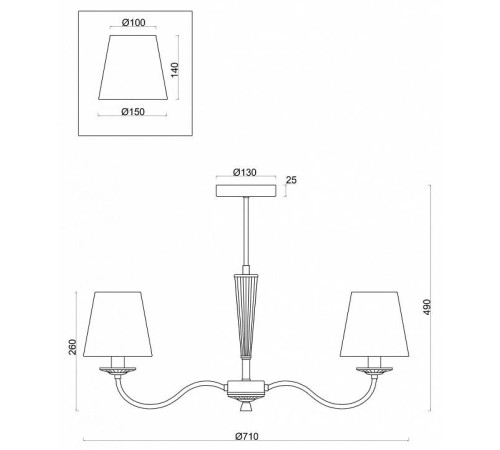 Люстра на штанге Freya Osborn 5 ламп FR2027PL-05N