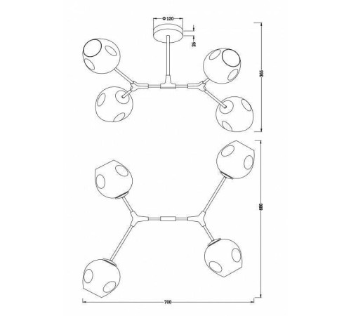 Накладной светильник Freya Desi FR5006CL-04B