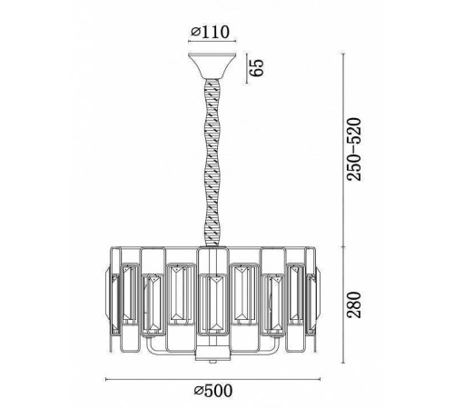 Подвесной светильник Freya Rowena 5 ламп FR5045PL-05G