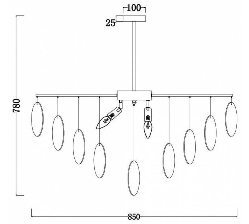 Люстра на штанге Freya Porto FR5104PL-08BS