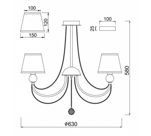 Люстра на штанге Freya Beverly 3 лампы FR5661-PL-03-CH