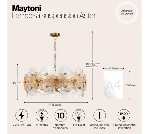 Подвесной светильник Maytoni Aster MOD007PL-10G