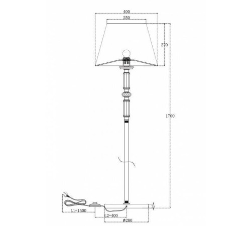 Торшер Maytoni Riverside MOD018FL-01CH