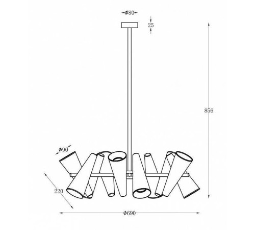 Люстра на штанге Maytoni Giro MOD095PL-10BS