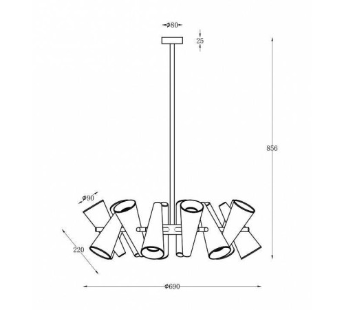 Люстра на штанге Maytoni Giro MOD095PL-14BS