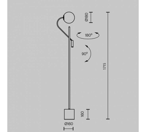 Торшер с подсветкой Maytoni Fly MOD230FL-01B