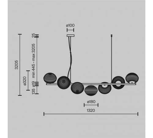 Подвесной светильник Maytoni Reels MOD268PL-07B