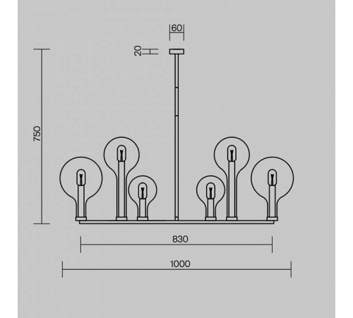 Люстра на штанге Maytoni Status MOD333PL-06BS1
