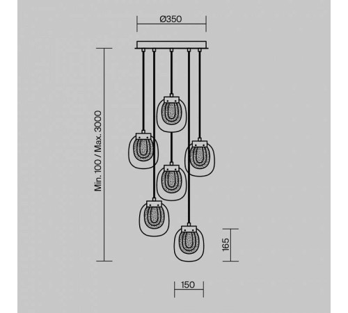 Подвесной светильник Maytoni Biology MOD367PL-L18BBSK