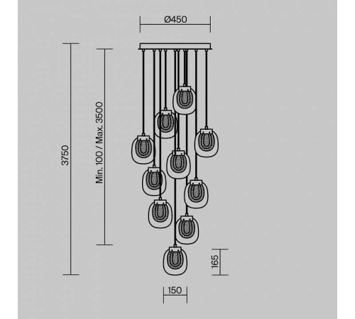 Подвесной светильник Maytoni Biology MOD367PL-L30BBSK