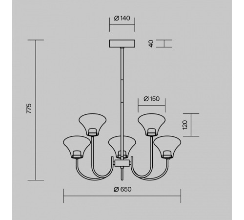 Люстра на штанге Maytoni Dynasty MOD402PL-L20BS3K