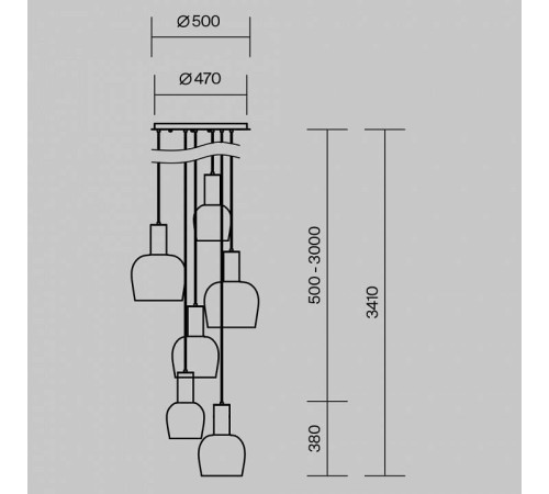 Подвесной светильник Maytoni Smart Casual MOD414PL-06B