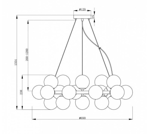 Подвесная люстра Maytoni Dallas MOD548PL-25G