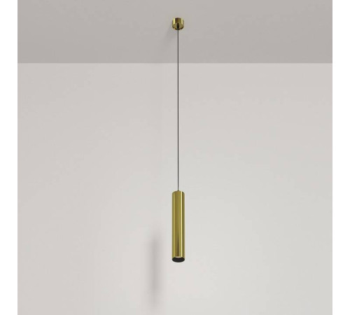 Подвесной светодиодный светильник Maytoni Focus LED 12 Вт 3000 К белый с латунью P072PL-L12W3K-BS