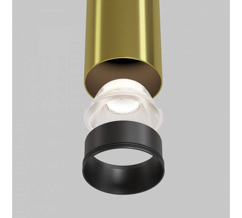 Подвесной светодиодный светильник Maytoni Focus LED 12 Вт 3000 К белый с латунью P072PL-L12W3K-BS
