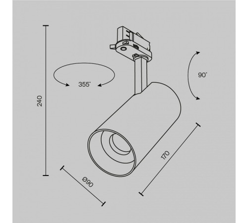 Накладной светильник Focus Led TR197-3-40WCCT-M-B