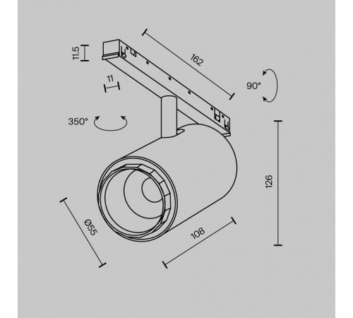 Светильник на штанге Maytoni Technical Focus Zoom TR244-12W3K-B
