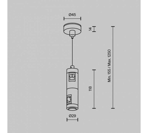 Подвес для трека Maytoni Accessories for tracks Flarity TRA157SW-D1-B