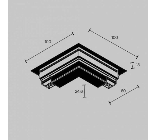 Соединитель угловой L-образный для треков встраиваемых Maytoni Accessories for tracks Exility TRAM034CL-42W