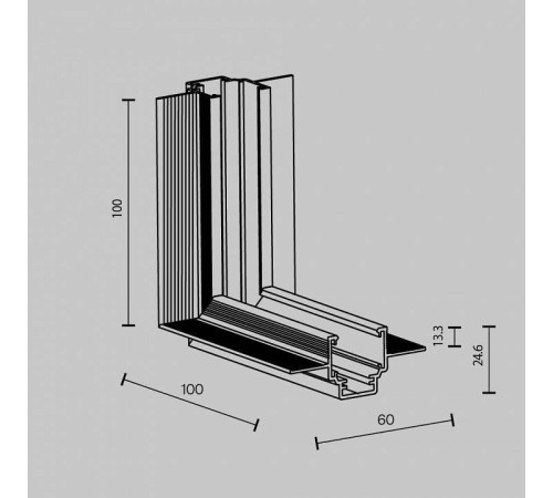 Соединитель угловой внутренний для треков встраиваемых Maytoni Accessories for tracks Exility TRAM034ICL-42B