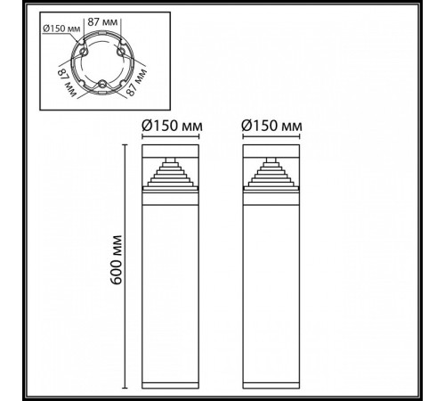 Наземный низкий светильник Odeon Light Hulk 7140/20GL