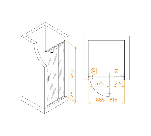 Душевая дверь RGW Passage PA-008 700x1850 мм хром 350800878-11
