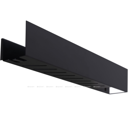 Полка Aquanet Магнум 700х120х100 мм с крючками черный матовый 00302221