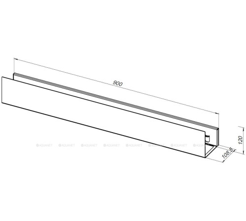 Полка Aquanet Магнум 900х120х100 мм с крючками черный матовый 00302222
