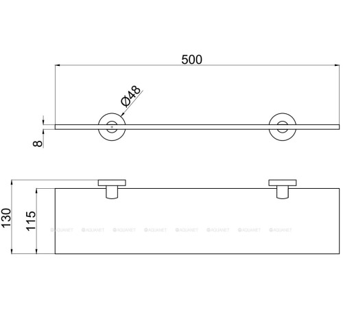 Полка стеклянная Allen Brau Priority 500 мм прозрачная крепеж хром 6.31013-00