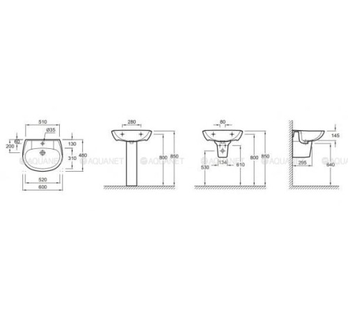 Полупьедестал для раковины Jacob Delafon Brive белый 19102K-00