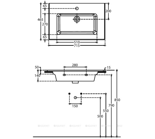 Раковина накладная Allen Brau Fantasy Flat 715х465 мм белый 4.11024.20