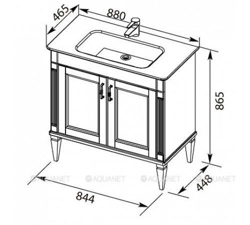 Раковина-столешница Sanovit SHARP 90 см 14090-KL