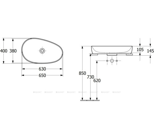 Раковина накладная Villeroy & Boch Antao 650x400x146 мм Альпийский белый 4A7465R1