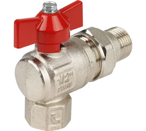 Кран шаровой Itap IDEAL 298 угловой полнопроходной с американкой 1/2 бабочка 2980012