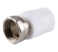 Муфта комбинированная Kalde 20x3/4 с накидной гайкой полипропиленовая 3222-tun-200c00