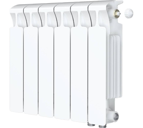 Радиатор биметаллический RIFAR MONOLIT VENTIL 350 6 секций нижнее правое подключение RAL 9016 3RM35.VR-6