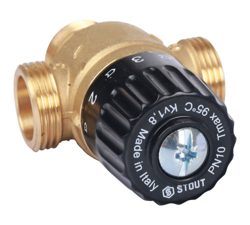 Клапан термостатический смесительный STOUT 3/4 НР 30-65 °C Kvs 1.8 SVM-0125-186520