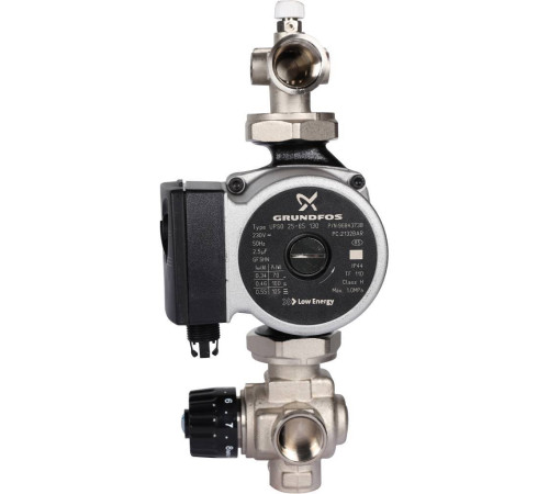 Насосно-смесительный узел STOUT SDG-0120 с байпасом и насосом Grundfos UPSO 25-65 130 мм SDG-0120-002002