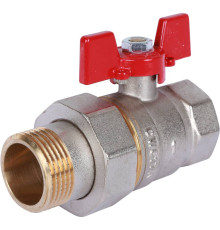 Кран шаровой ROMMER с американкой ВР/НР ручка бабочка 1 RBV-0005-0510225