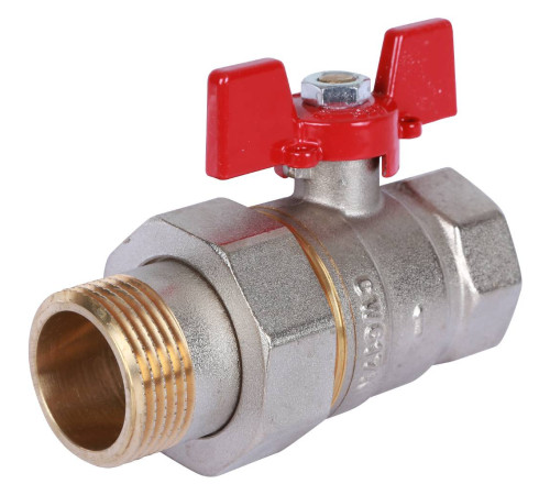 Кран шаровой ROMMER с американкой ВР/НР ручка бабочка 1 RBV-0005-0510225