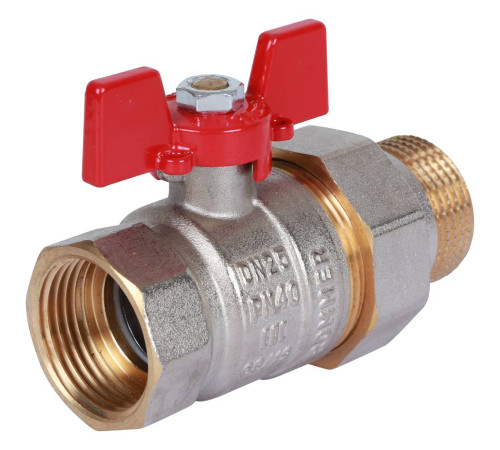 Кран шаровой ROMMER с американкой ВР/НР ручка бабочка 1 RBV-0005-0510225