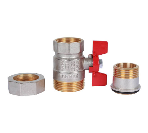 Кран шаровой ROMMER с американкой ВР/НР ручка бабочка 1 RBV-0005-0510225