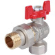 Кран шаровой ROMMER угловой с американкой ВР/НР ручка бабочка 1/2 RBV-0006-0610215