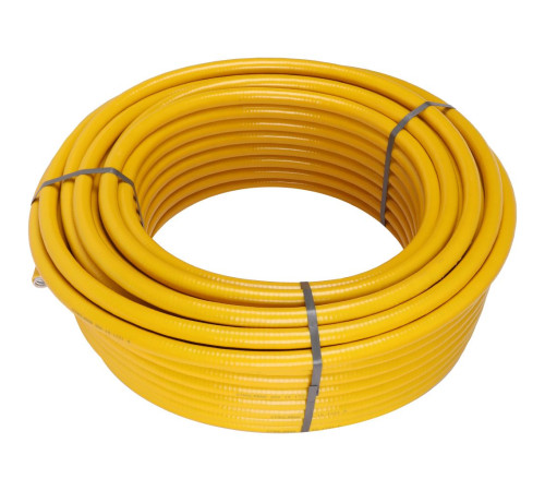 Труба гофрированная нержавеющая Stahlmann 15A отожженная в желтой оболочке 50 м SP3041502050