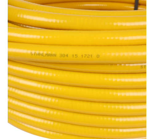 Труба гофрированная нержавеющая Stahlmann 15A отожженная в желтой оболочке 50 м SP3041502050
