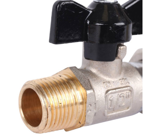 Кран шаровой STOUT 1/2x3/4 НР-накидная гайка бабочка SVB-1009-001520