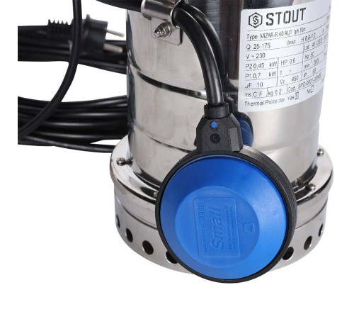 Насос дренажный STOUT с поплавком SPD-0001-200450