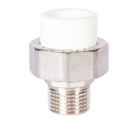 Муфта комбинированная разъемная Pro Aqua PP-R 20x1/2 усиленная НР белая PA21008S