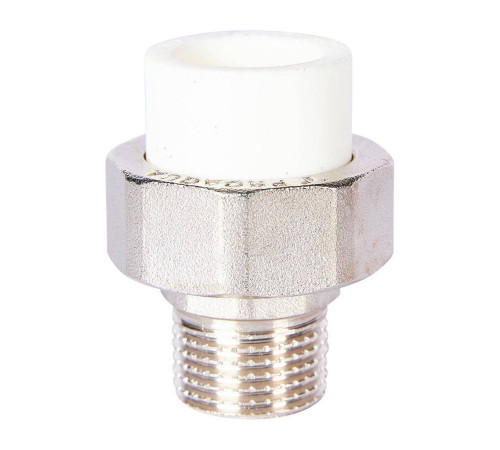 Муфта комбинированная разъемная Pro Aqua PP-R 20x1/2 усиленная НР белая PA21008S