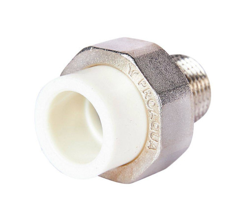 Муфта комбинированная разъемная Pro Aqua PP-R 20x1/2 усиленная НР белая PA21008S